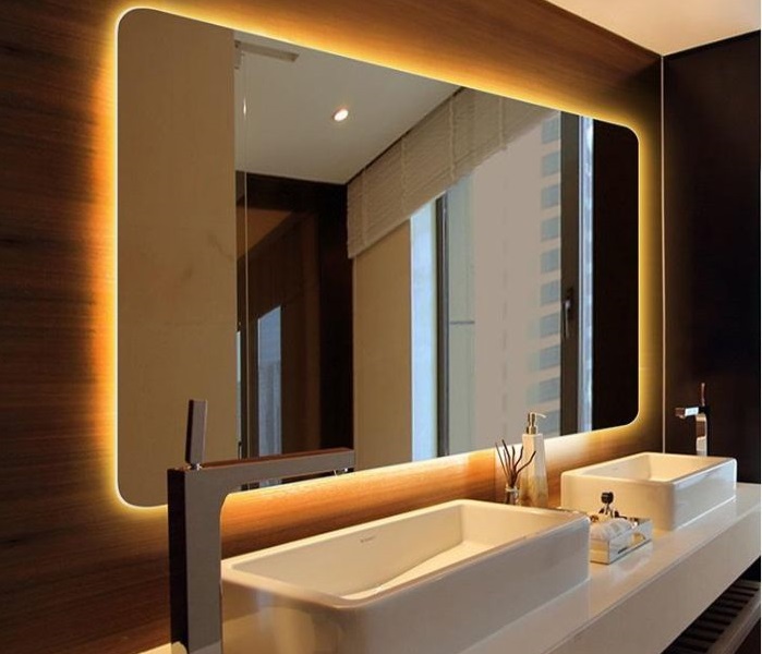 Các Công Trình Nhà Tắm Hiện đại Thường Sử Dụng Lại Gương đèn Led Thông Minh, Tiện Lợi