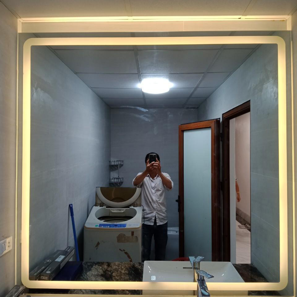 Gương Phòng Tắm Hình Vuông Có đèn Led